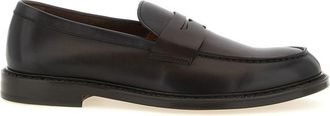 Doucal's Dark Brown Solid Loafers