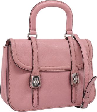 Miu Miu Beau Top Handle Leather Pink Leather Handbag (Pre-Owned)