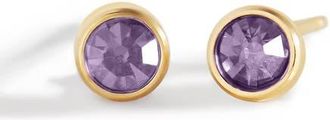 Mint & Lily Birthstone Bezel Studs in Gold-Tone /June Alexandrite at Nordstrom