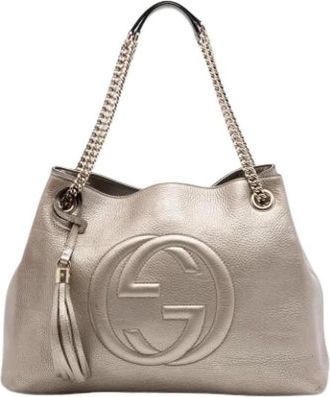 Gucci Pre-owned Soho Chain Shoulder Bag - Dames - Vintage Schoudertas - Geel - ONE Size - Leer - Vintage