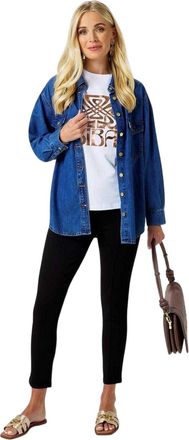 Biba Biba-denimshirt met lange mouwen voor dames (Blauw)