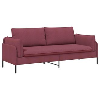 vidaXL Divano A 2 Posti Rosso Vino 188 X 81 X 89 Cm Tessuto Vidaxl