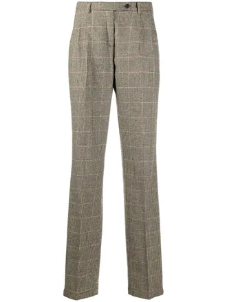 Massimo Alba high-waisted houudstooth trousers - women - Wool - 38 - Neutrals
