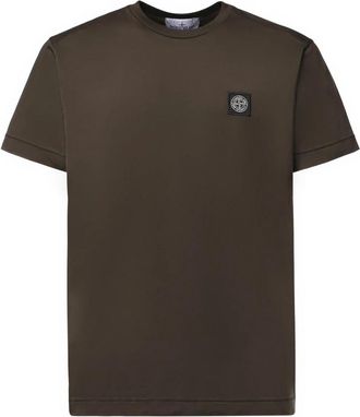 Stone Island Camiseta de cuello redondo - Tops - Hombre - Marr&oacute;n - M