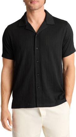 Bonobos Stretch Pointelle Cabana Shirt in Jet Black Pointelle at Nordstrom, Size Xx-Large