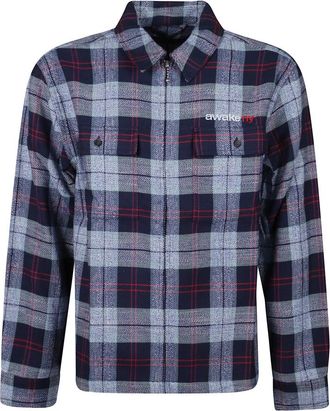 Awake NY Shirts Navy - Heren - Casual Overhemden - Veelkleurig - 2XL - Overhemden