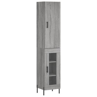Berkfield Home Highboard Grey Sonoma 34.5x34x180 cm Engineered Wood