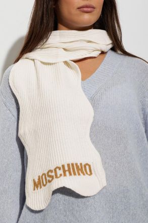 Moschino Scarf With Logo, Unisex, Cream