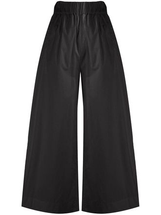 Woolrich high-waisted wide-leg trousers - women - Cotton - L - Black