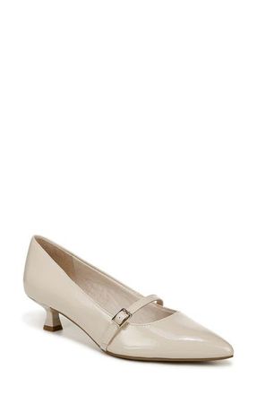Life Stride Madelyn Mary Jane Pointed Toe Kitten Heel Pump in Almond Milk at Nordstrom, Size 5.5