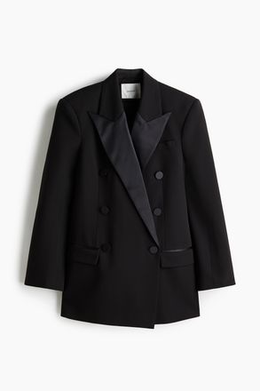 H&M Zweireihiger Smoking-Blazer - Schwarz