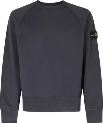 Stone Island Sweatshirt met ronde hals en geribbelde details - Heren - Sweatshirts - Blauw - XL - Katoen - Hoodies & sweatvesten