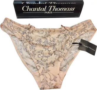 Chantal Thomass Soft Peach Tulle Filigree Briefs Size M