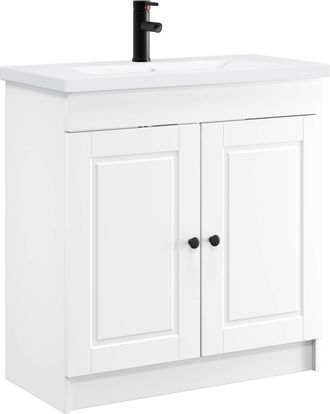 vidaXL Juego De Muebles De Ba&ntilde;o Blanco 78,5 X 37,5 X 81 Cm Vidaxl