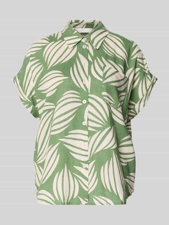 Apricot Bluse aus Viskose-Mix mit Brusttasche in Gruen, Gr&ouml;&szlig;e XXL