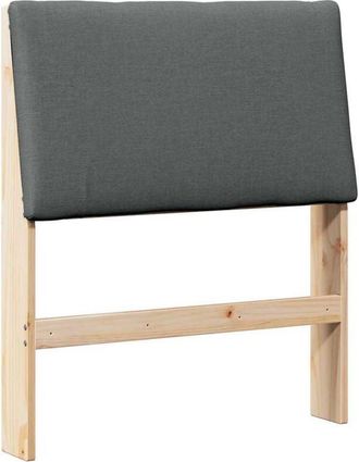 vidaXL Upholstered Headboard Dark Grey 80 cm Solid Pine Wood vidaXL
