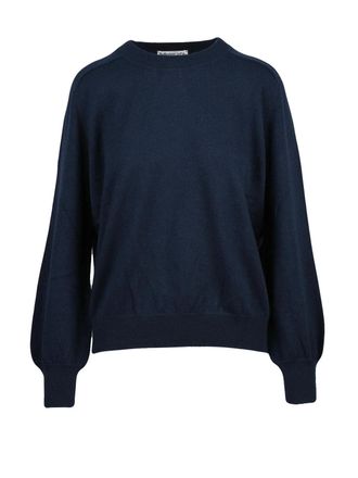 Ballantyne Cashmere Crew Neck Pullover with Puff Sleeves
