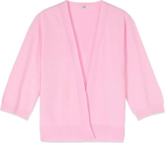 Oltre Viscose Blend Cardigan - Dames - Vesten - Roze - XS - Nylon - Truien & Vesten