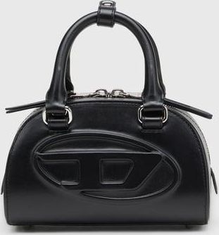 Diesel 1DR Dome-Leather Small bowling bag - Crossbody Bags - Woman - Black