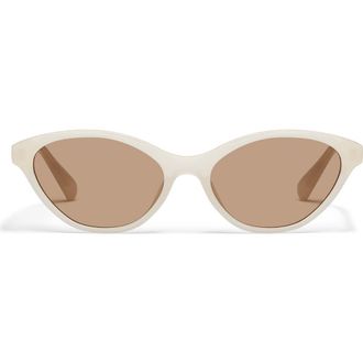 Quay Talk Nice 55mm Cat Eye Sunglasses in Bone/Tan at Nordstrom