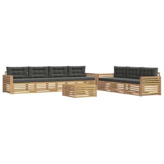 vidaXL Conjunto De Sof&aacute;s De Exterior 8 Uds. Blanco Y Antracita Vidaxl