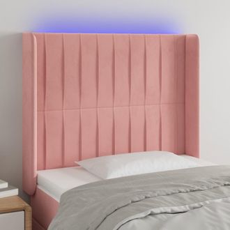 vidaXL Cabecero Con Led De Terciopelo Rosa 93x16x118/128 Cm Vidaxl