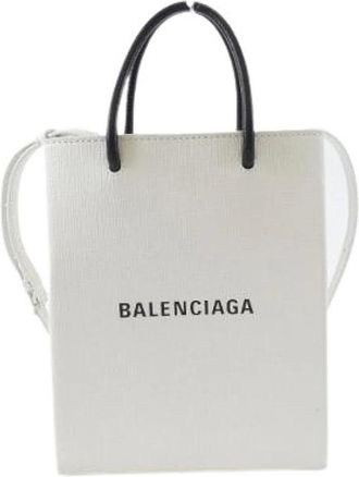 Balenciaga Pre-owned Mini Bags, female, White, Size: ONE SIZE Pre-owned Large Shopping Bag Calf Bag