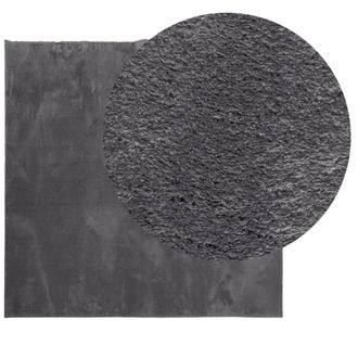 Berkfield Home Rug Short Pile Soft & Washable Anthracite 200x200 cm in Charcoal | Size: 100 cm diameter