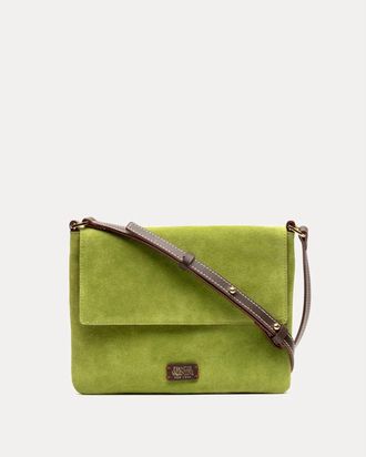 Frances Valentine Maggie Crossbody Suede Leather In Green