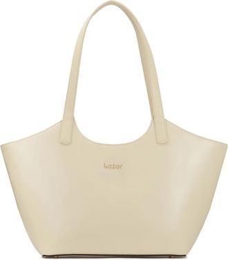 Kazar Grote schoudertas met stijve constructie - Dames - Schoudertassen - Beige - ONE Size - Leer - Tassen