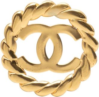 Chanel Pre-owned Jewellery, female, Yellow, Size: ONE SIZE Pre-owned Twisted Circular Brooch