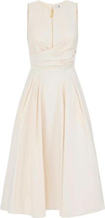 Elisabetta Franchi Jurk van taft-voile stof - Dames - Casual kleedjes - Beige - S - Kleedjes