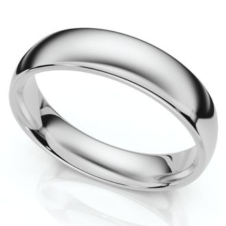 Pompeii3 6mm Dome High Polished Wedding Band 14K White Gold Size Selectable