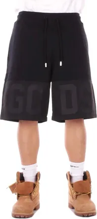 GCDS Gcds, Korte Broeken, Heren, Zwart, S, Katoen, Lange shorts