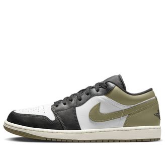 Nike Jordan Air Jordan 1 Low Black White Medium Olive 553558-092