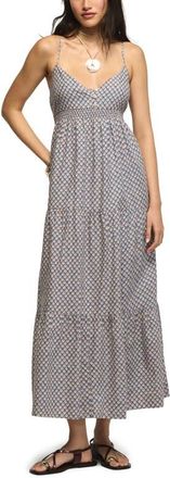 Lucky Brand Print Sleeveless Maxi Dress in Blue Ikat at Nordstrom, Size Xx-Large
