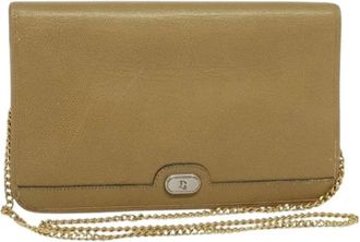 Dior Pre-owned Clutches, female, Beige, Size: ONE SIZE Pre-owned Vintage Chain Flap Shoulder Bag