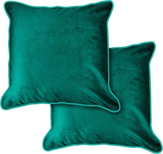 Emma Barclay Chelsea - Soft Touch Velvet Luxury Cushion Cover in Orange - Green - Emma Barclay | TJ Hughes