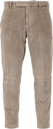 Pantaloni Torino Ribfluweel Op Maat Gemaakte Broek - Heren - Slim Fit Broeken - Grijs - L - Katoen - Broeken