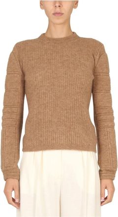 Max Mara Crowling Stretch Mohair Y - Dames - Ronde hals truien - Beige - M - Truien & Vesten