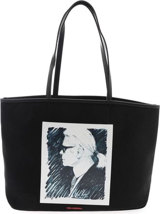 Karl Lagerfeld Chic Legend Tote Bag - Dames - Schoudertassen - Zwart - ONE Size - Leer - Tassen