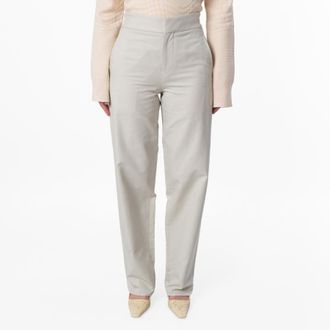 Burberry Cotton-Blend Tailored High-Waist Trousers, Brand Size 10 ( US Size 8 )
