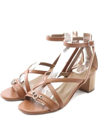 Hermès 2010s 50mm Antinea strappy sandals - women - Leather/Leather/Leather - 35.5 - Brown