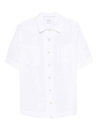 Brunello Cucinelli chest-pocket short-sleeve shirt - men - Linen/Flax - S - White