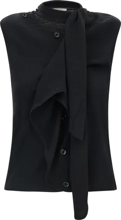 Christophe Lemaire Deconstructed Wool Knit Vest - Black