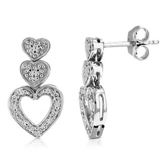Vir Jewels 1/16 cttw Lab Grown Diamond Dangle Earrings in Sterling Silver With Push Backs For Women