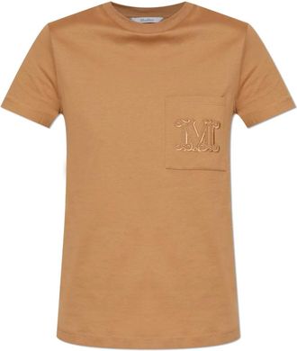 Max Mara Tops, Dames, Bruin, XS, Katoen, T-shirt Papaia