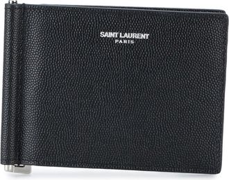 Saint Laurent Bill Clip Wallet In Grain De Poudre Leather Accessories