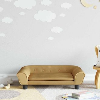 vidaXL Sof&aacute; Para Ni&ntilde;os De Terciopelo Marr&oacute;n 70x45x26 Cm Vidaxl