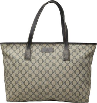 Gucci Grey Gg Supreme Canvas Tote (Authentic Pre-Loved)